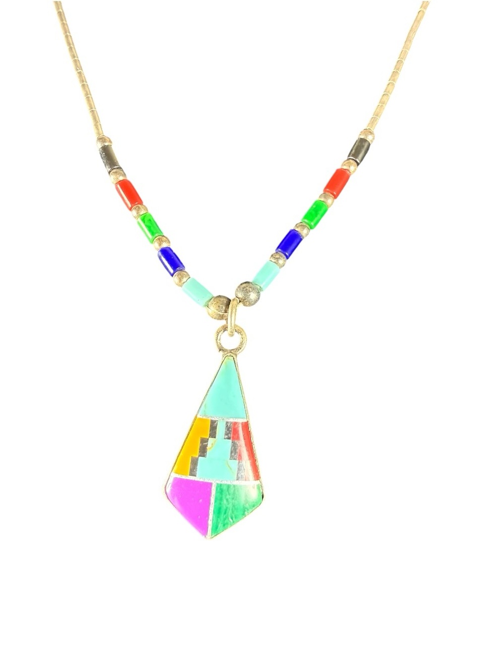 Silver and stone necklace